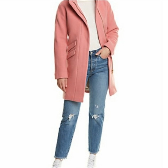 NWT J.Crew Pink Italian Stadium Cloth Nello Gori Wool Cocoon Coat 4T 4 Tall $365 - Picture 2 of 9